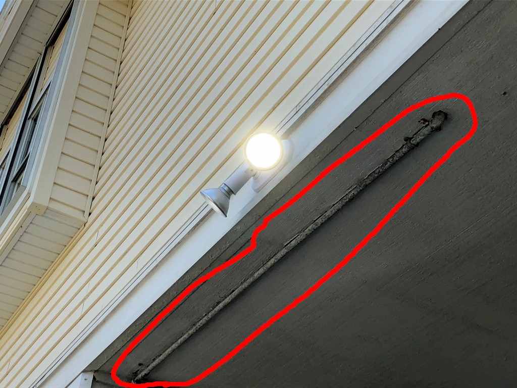 Image of corrosion on propane gas line going into a Galveston beach house.  Image Copyright © 2023 Brad Larkin