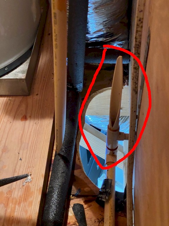 Image of damage to paint and drywall due to water damage from burst pipes in a Galveston home during the 2021 Texas Freeze.  Image Copyright © 2021 Brad Larkin